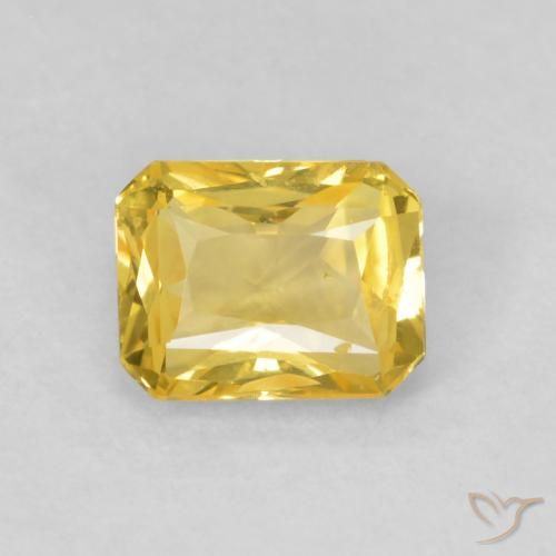 0.51ct 天然 深黄色 蓝宝石, 祖母绿式切割, VVS-VS