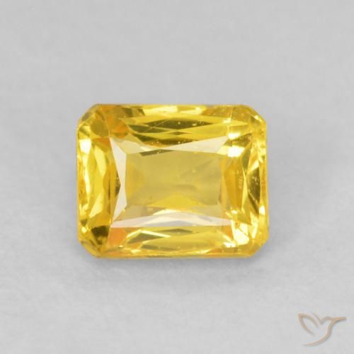 0.71ct 天然 深黄色 蓝宝石, 祖母绿式切割, VVS-VS