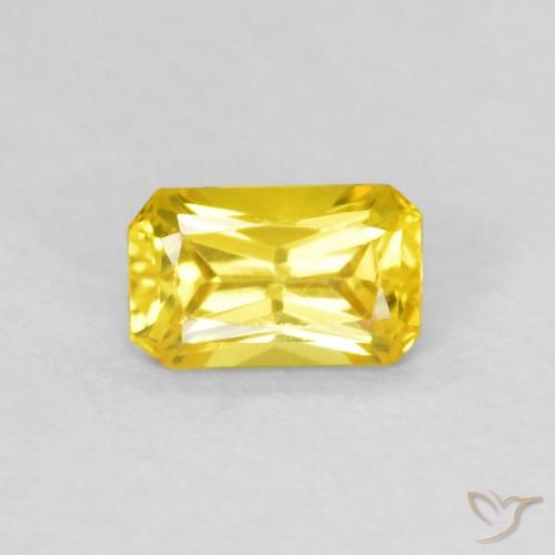 0.37ct 天然 中黄色 蓝宝石, 祖母绿式切割, VVS-VS