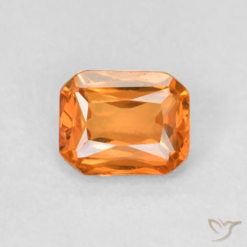 0.53ct 天然 中橙 蓝宝石, 祖母绿式切割, VVS