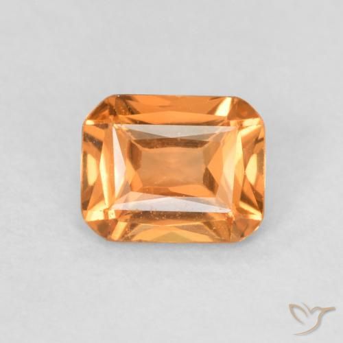0.51ct 天然 中橙 蓝宝石, 祖母绿式切割, VVS-VS