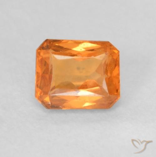 0.72ct 天然 亮橙色 蓝宝石, 祖母绿式切割, VVS-VS