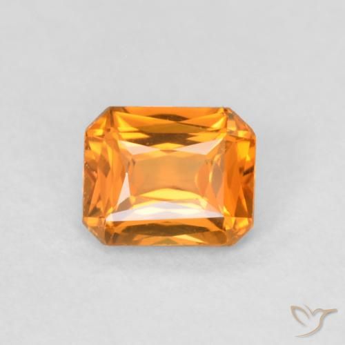 0.48ct 天然 亮橙色 蓝宝石, 祖母绿式切割, VVS-VS