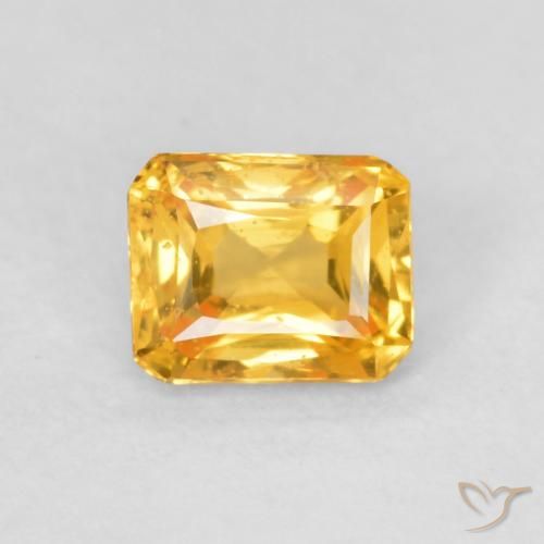 0.53ct 天然 深橙金 蓝宝石, 祖母绿式切割, VS