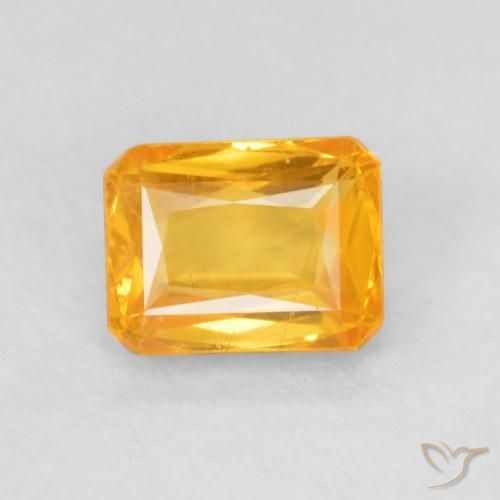 0.68ct 天然 橙金 蓝宝石, 祖母绿式切割, VS
