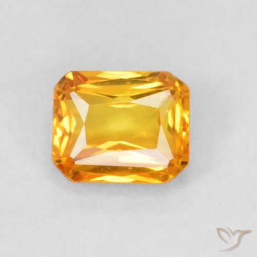 0.67ct 天然 杏橙 蓝宝石, 祖母绿式切割, VVS-VS
