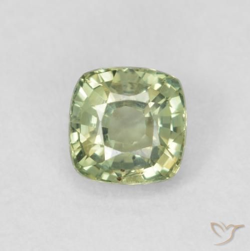 0.57ct 天然 非常浅的绿色 蓝宝石, 软垫, VS