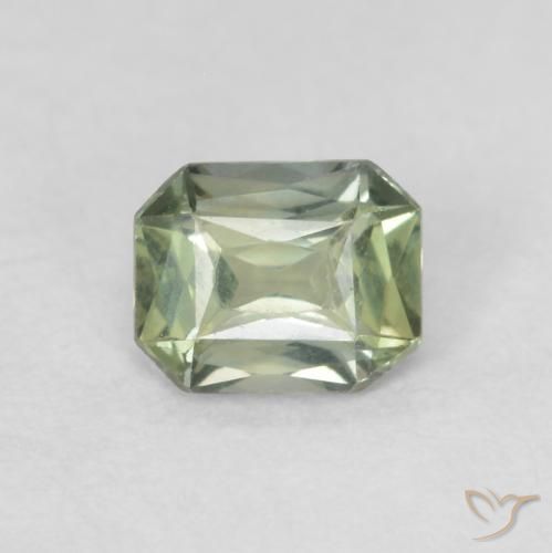 0.46ct 天然 浅鼠尾草绿色 蓝宝石, 祖母绿式切割, VVS