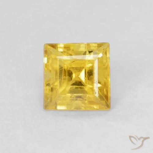 0.55ct 天然 中黄色 蓝宝石, 正方形, VS