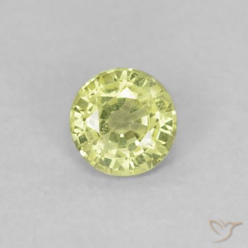 0.33ct 天然 中黄色 蓝宝石, 圆形的, VVS-VS