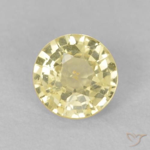 0.44ct 天然 暖黄 蓝宝石, 圆形的, VS