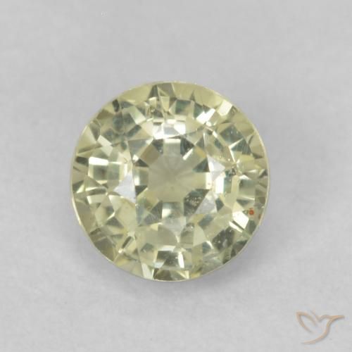 0.49ct 天然 淡黄色 蓝宝石, 圆形的, VS