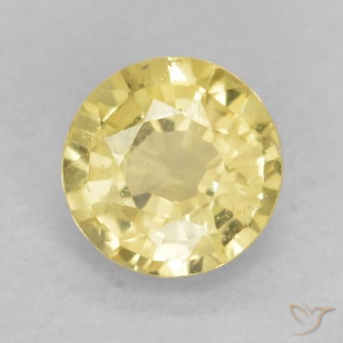 0.44ct 天然 淡黄色 蓝宝石, 圆形的, VS