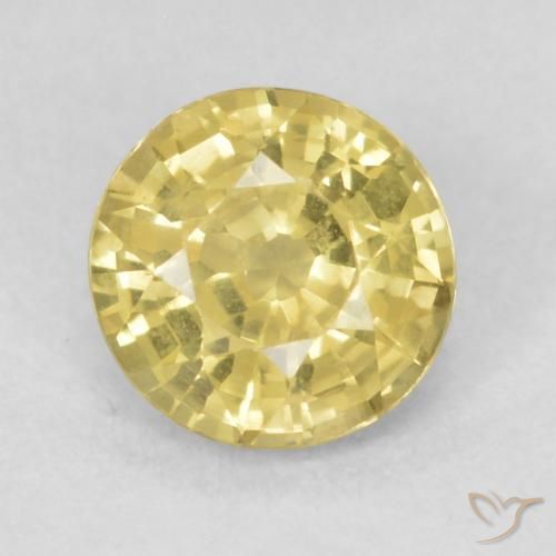 0.48ct 天然 淡黄色 蓝宝石, 圆形的, VVS-VS
