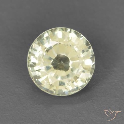 0.40ct 天然 淡黄色 蓝宝石, 圆形的, VVS-VS