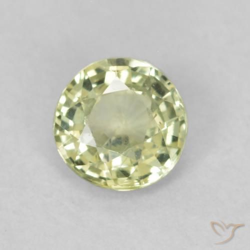 0.39ct 天然 淡黄色 蓝宝石, 圆形的, VS