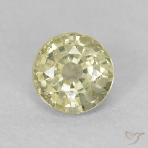 0.48ct 天然 淡黄色 蓝宝石, 圆形的, VS