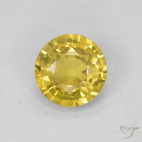 0.45ct 天然 金黄色 蓝宝石, 圆形的, SI