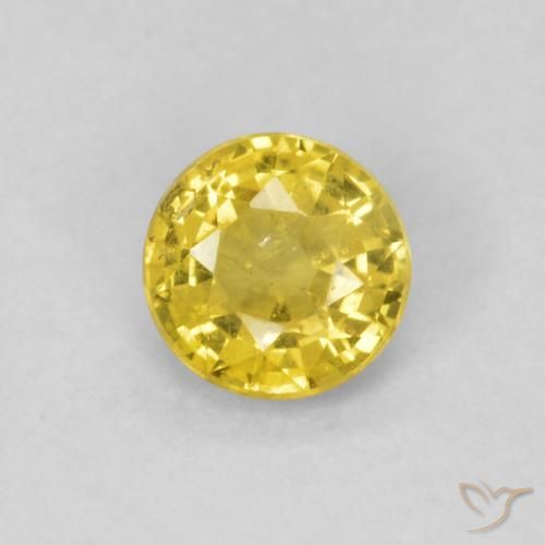 0.40ct 天然 大黄蜂黄 蓝宝石, 圆形的, SI