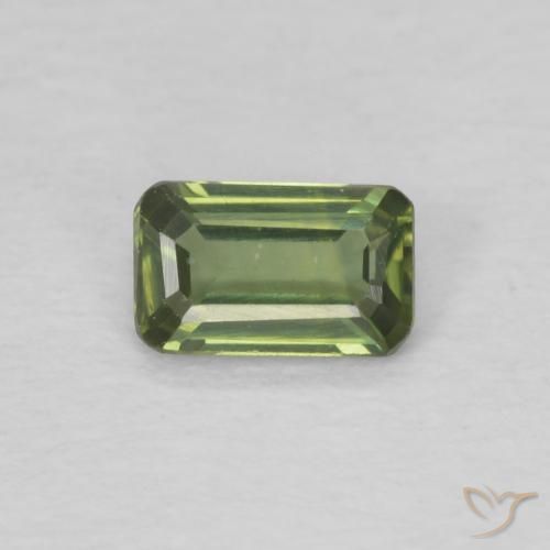 0.37ct 天然 暖绿 蓝宝石, 祖母绿式切割, VVS-VS