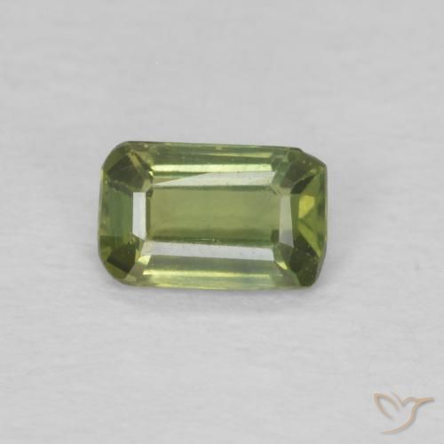 0.39ct 天然 暖绿 蓝宝石, 祖母绿式切割, VS