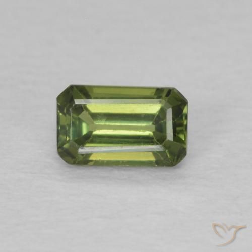 0.46ct 天然 暖绿 蓝宝石, 祖母绿式切割, VVS
