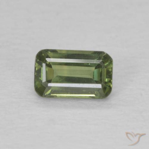 0.44ct 天然 中绿色 蓝宝石, 祖母绿式切割, VVS