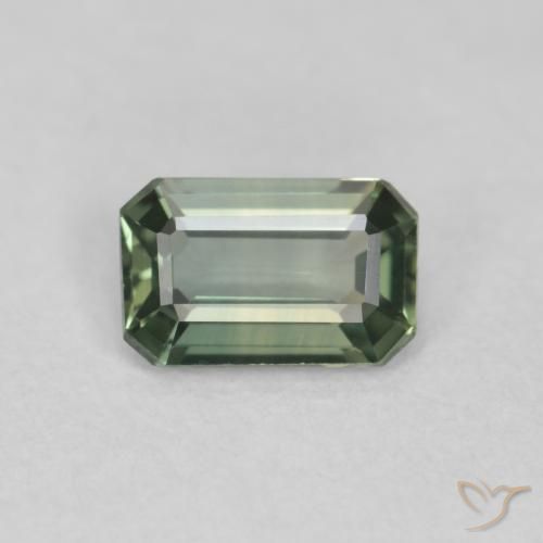 0.39ct 天然 绿色 蓝宝石, 祖母绿式切割, VVS
