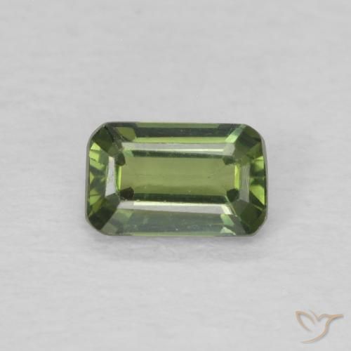 0.44ct 天然 暖绿 蓝宝石, 祖母绿式切割, VVS