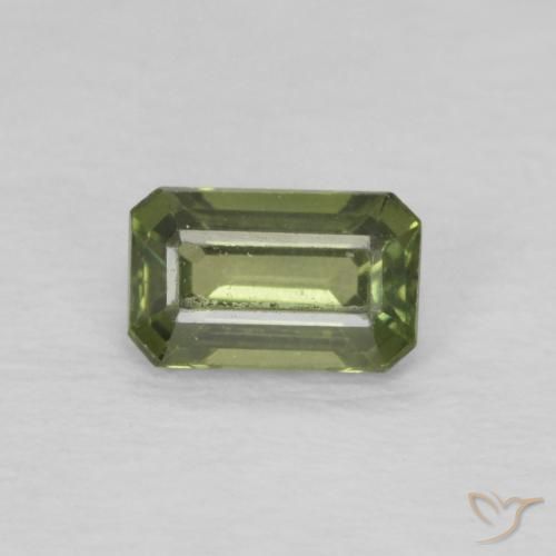 0.43ct 天然 黄绿色 蓝宝石, 祖母绿式切割, VVS-VS
