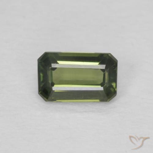 0.43ct 天然 大地绿 蓝宝石, 祖母绿式切割, VVS