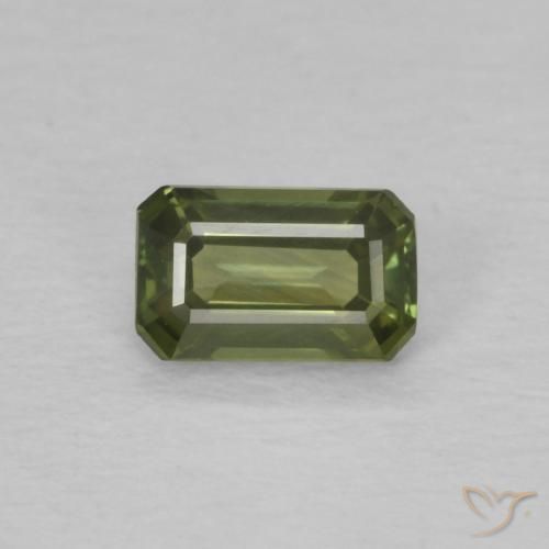 0.45ct 天然 中绿色 蓝宝石, 祖母绿式切割, VVS-VS