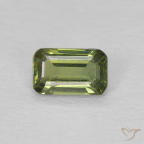 0.44ct 天然 浅森林绿 蓝宝石, 祖母绿式切割, VVS-VS