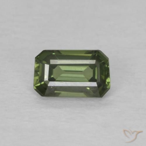 0.41ct 天然 森林绿 蓝宝石, 祖母绿式切割, VVS