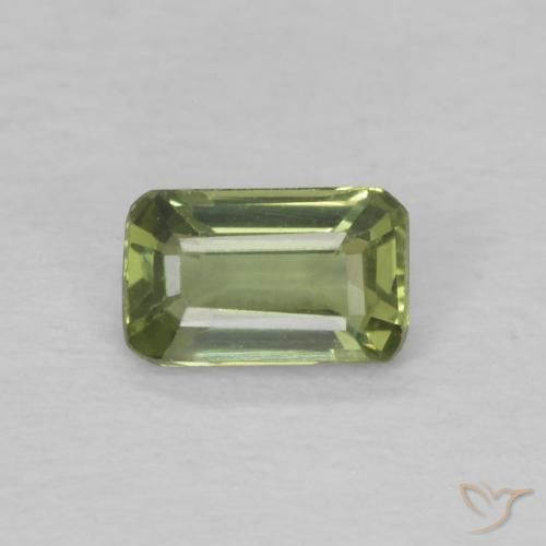 0.41ct 天然 暖绿 蓝宝石, 祖母绿式切割, VVS
