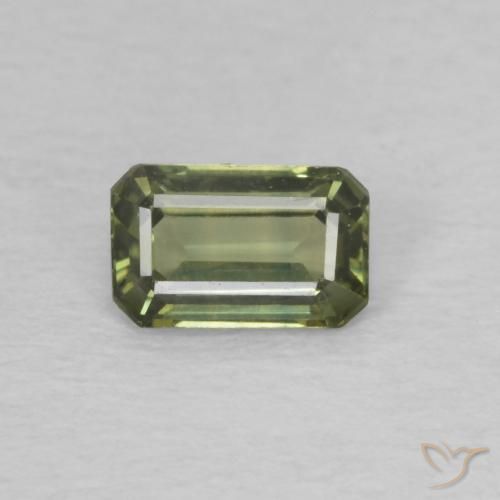 0.42ct 天然 温暖的森林绿 蓝宝石, 祖母绿式切割, VVS-VS