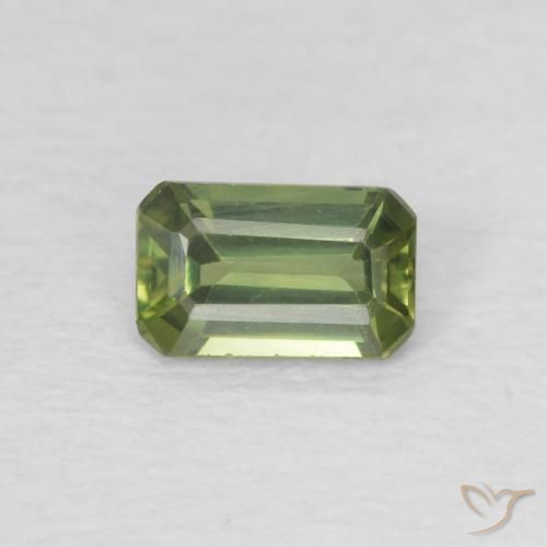 0.40ct 天然 浅森林绿 蓝宝石, 祖母绿式切割, VVS-VS