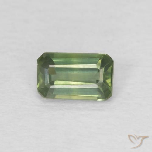 0.40ct 天然 浅森林绿 蓝宝石, 祖母绿式切割, VVS-VS