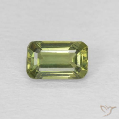 0.46ct 天然 暖绿 蓝宝石, 祖母绿式切割, VVS-VS