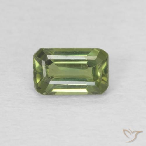 0.44ct 天然 黄绿色 蓝宝石, 祖母绿式切割, VVS-VS