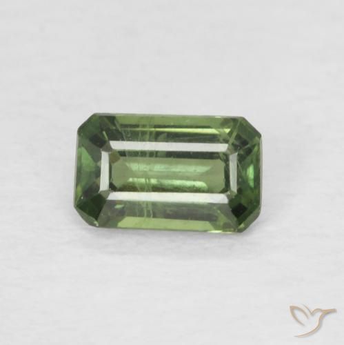 0.42ct 天然 Medium Dark-Green 蓝宝石, 祖母绿式切割, VS
