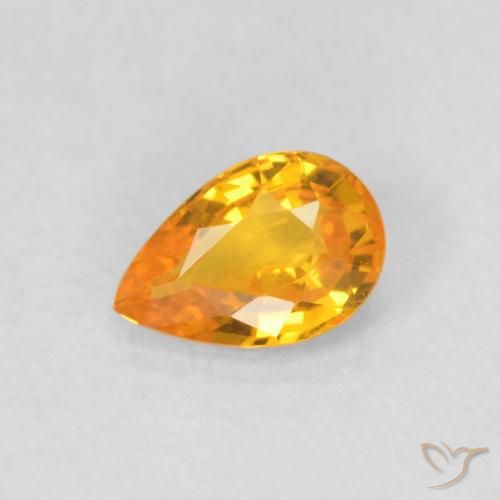 0.51ct 天然 中橙 蓝宝石, 梨形, VVS-VS