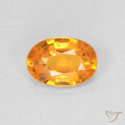 0.63ct 天然 橙金 蓝宝石, 椭圆形, VS