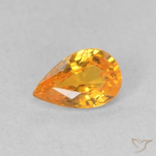 0.51ct 天然 深橙金 蓝宝石, 梨形, VVS-VS