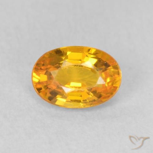 0.68ct 天然 深橙金 蓝宝石, 椭圆形, VVS-VS