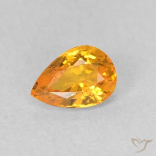 0.51ct 天然 橙金 蓝宝石, 梨形, VVS-VS