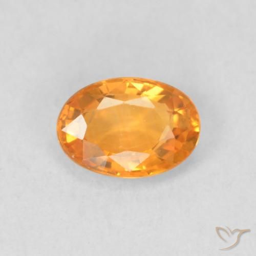 0.57ct 天然 橙金 蓝宝石, 椭圆形, VVS-VS
