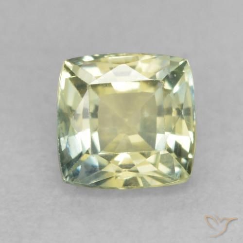 0.58ct 天然 黄绿色 蓝宝石, 软垫, VS-SI