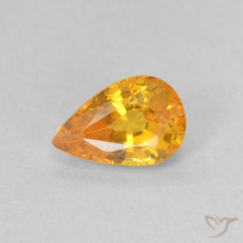0.60ct 天然 亮橙色 蓝宝石, 梨形, VS