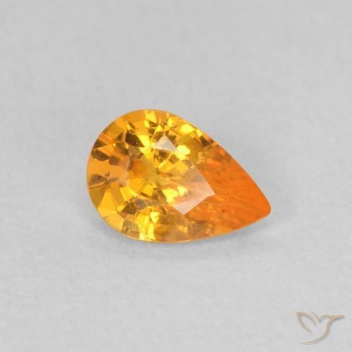 0.44ct 天然 亮橙色 蓝宝石, 梨形, VS